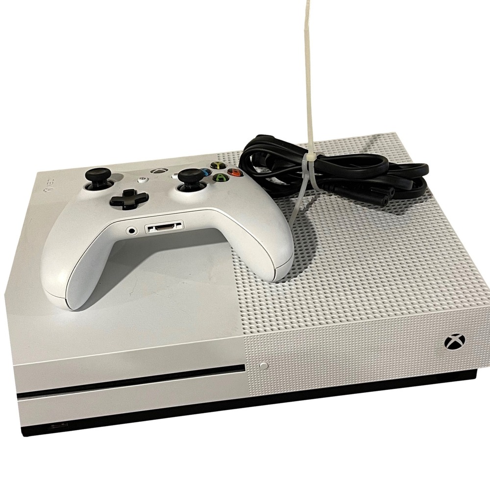 Microsoft Xbox One S Console Model 1681 White Gaming‎ Bundle Controller Cables